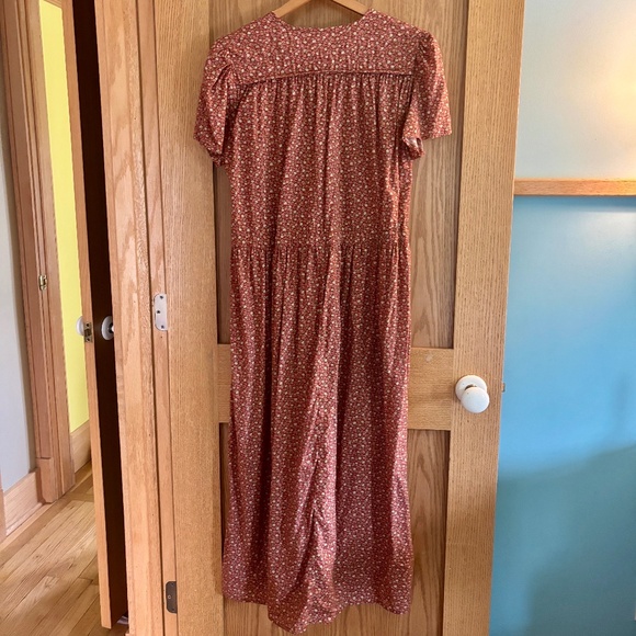 Christy Dawn Calico Rust Floral Cotton Dawn Dress Size Large Rooibos Harvest - Picture 2 of 8